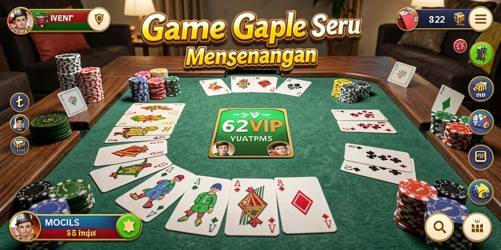 Tampilan gameplay seru dari 62VIP dengan teman-teman.