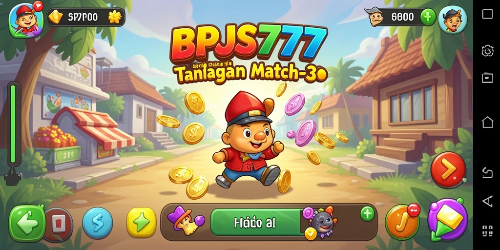 Tampilan gameplay BPJS777 yang menarik dalam permainan Match-3.