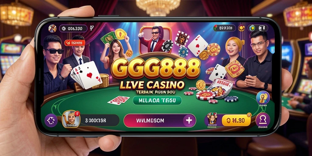 Screenshot utama GGG888 menampilkan pengalaman Live Casino yang seru dan interaktif.