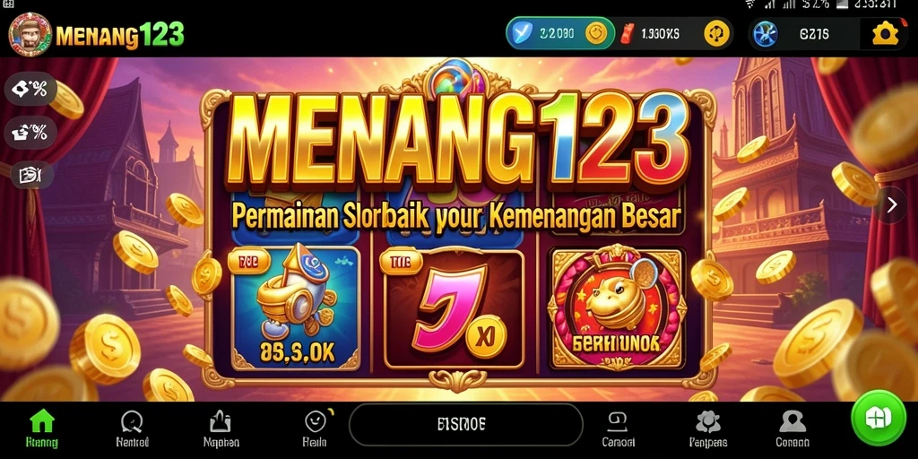 Tampilkan gameplay seru dari MENANG123 dengan gulungan berputar.