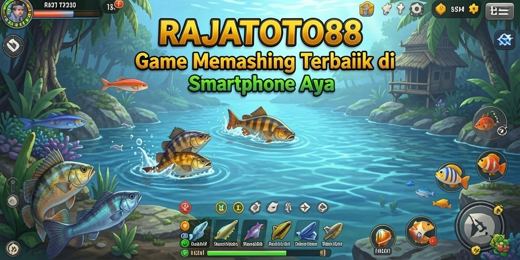 Tampilan gameplay RAJATOTO88 dengan grafik memukau dan aksi memancing seru.